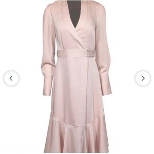 BCBG Max Azria - Blush/Pink Long Sleeve Wrap Midi Dress Sz XXS